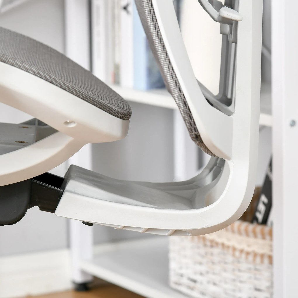 Vinsetto Krzesło Biurowe z Podnóżkiem do Biurka Oparcie Sztuczna Skóra Czarne | Aosom PL