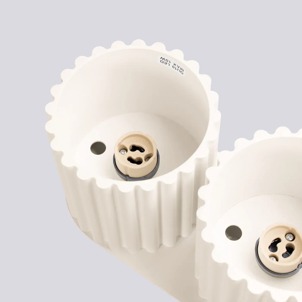 Plafon dwupunktowy AURA 2 beżowy GU10 ryflowany  SOLLUX  LIGHTING