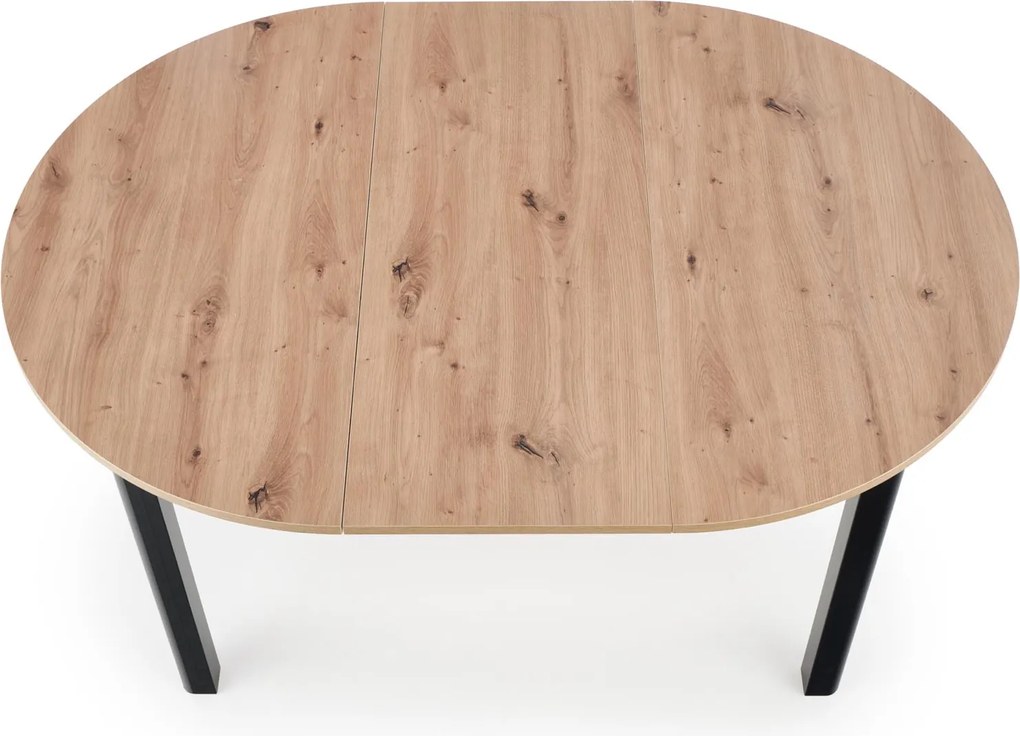 Okrągły stół z rozkładanym blatem w kolorze drewna Ringo Halmar dąb artisan