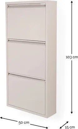 Szarobrązowa metalowa uchylna szafka na buty 50x103x15 cm Billy – Spinder Design