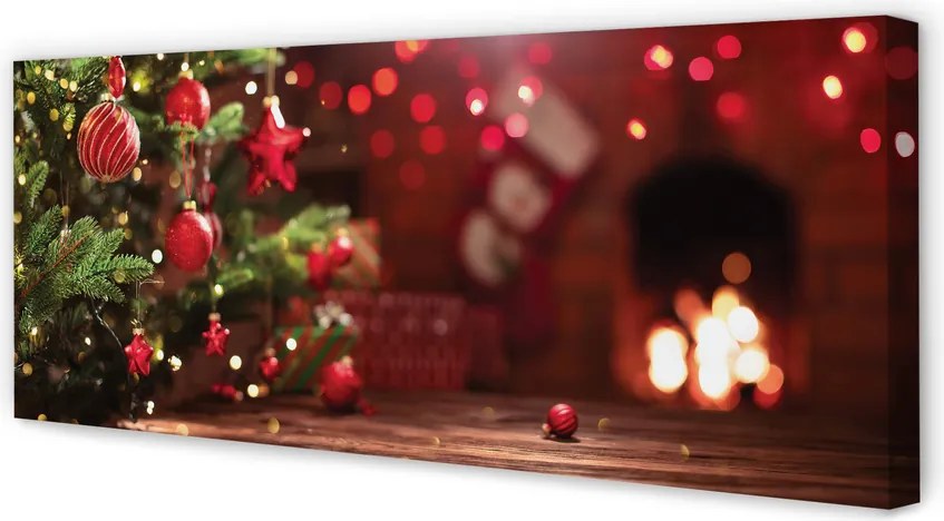 Zdjęcie na płótnie Bombki, Choinka i Prezenty