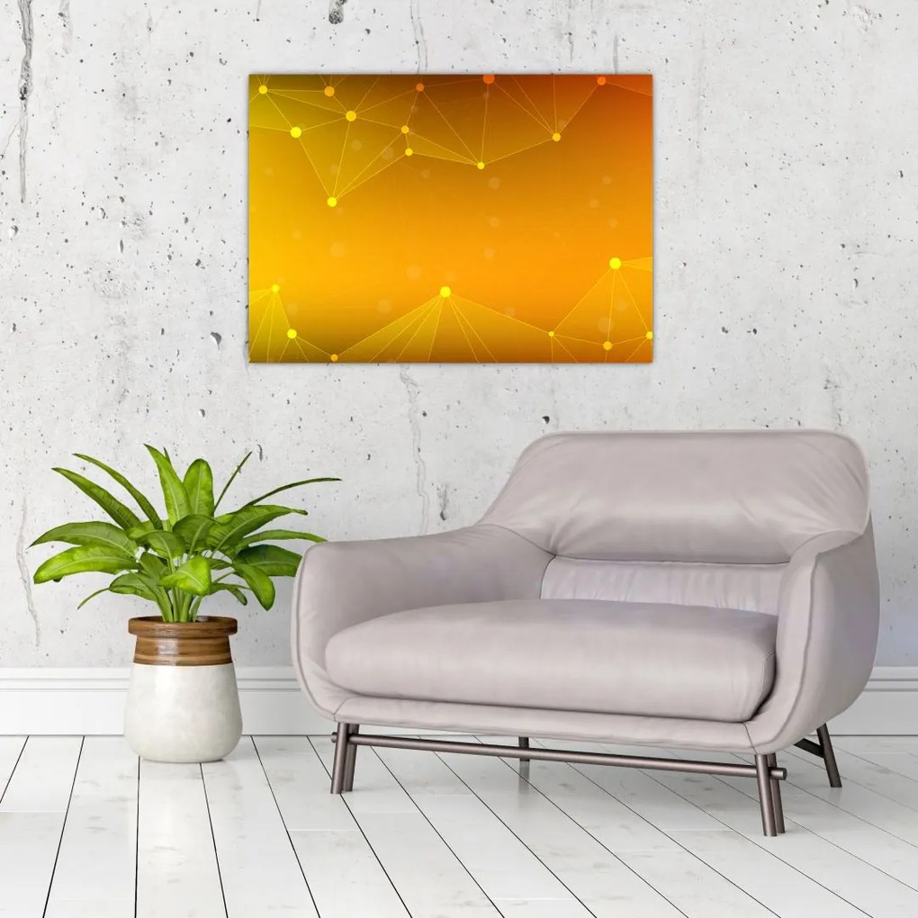 Abstrakcyjny żółty obraz (70x50 cm)