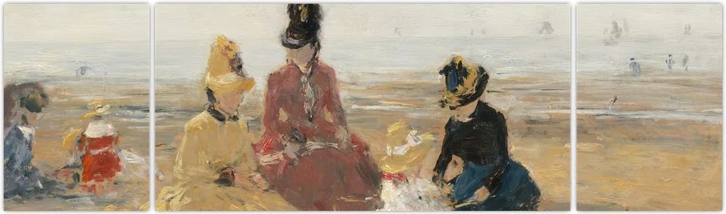 Obraz - Eugène Boudin, On the Beach, Trouville, reprodukcje (170x50 cm)