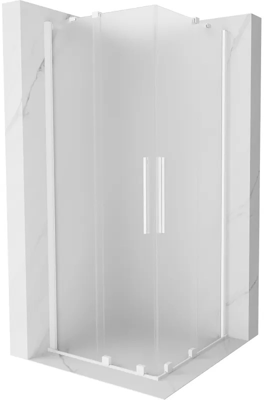 Mexen Velar Duo kabina prysznicowa rozsuwana 80 x 80 cm, szron, biała - 871-080-080-32-20