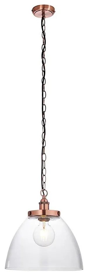 Endon 106895 - Żyrandol na łańcuchu HANSEN 1xE27/10W/230V miedziany