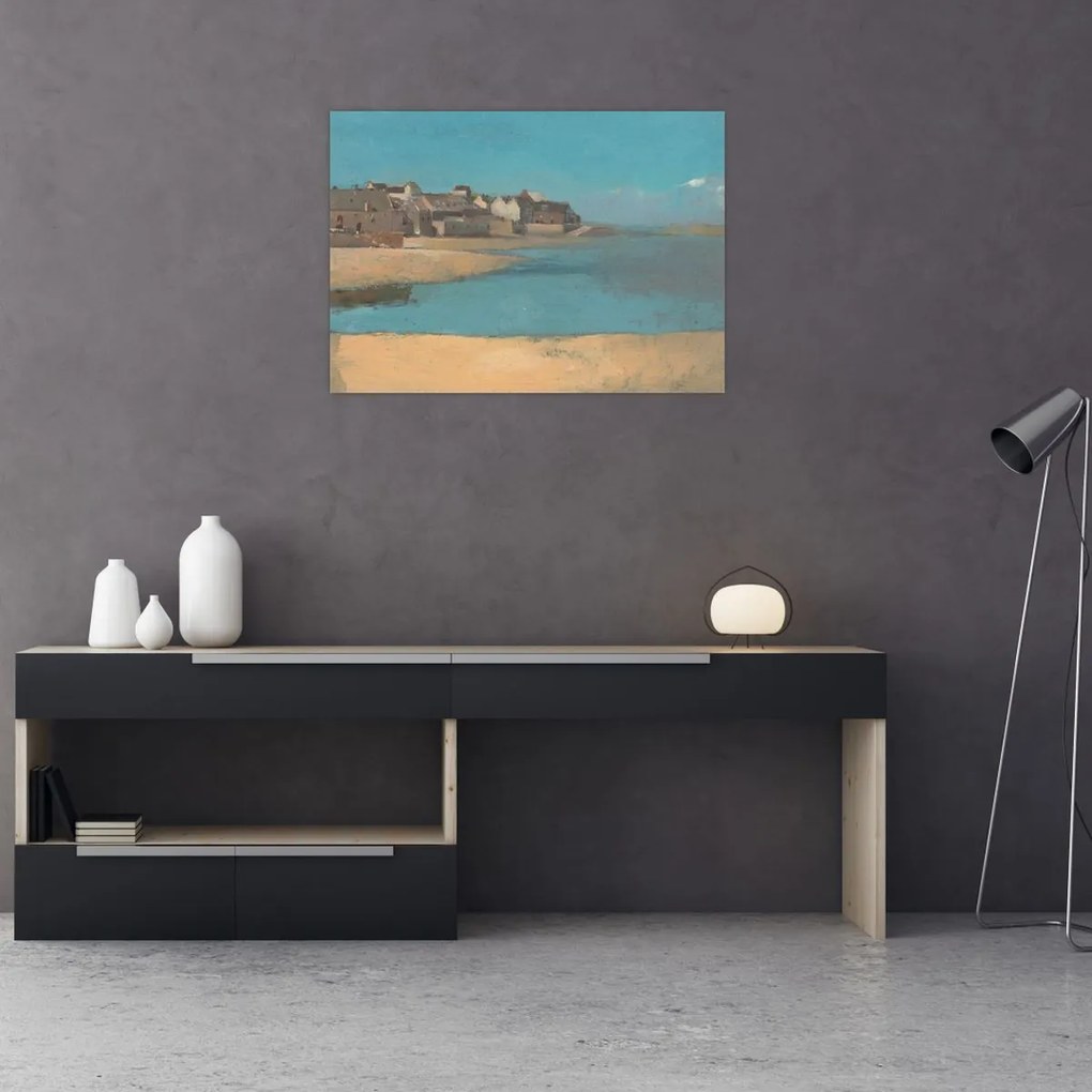 Obraz na szkle - Odilon Redon, Village by the Sea in Brittany, reprodukcje (70x50 cm)