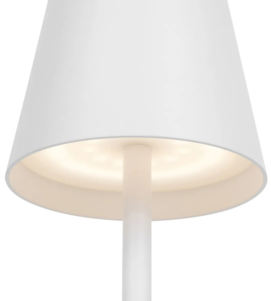 Zewnetrzna Lampa stołowa ogrodowa biała z wbudowanym LED z dotykowym ściemniaczem, ładowana - JacksonDesignerski Oswietlenie zewnetrzne