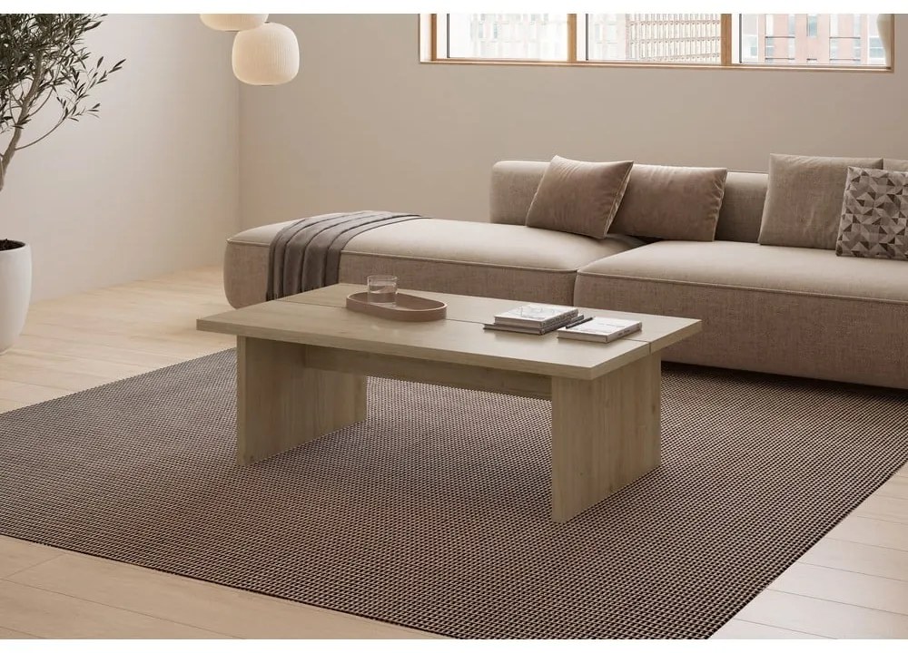 Stolik z blatem w dekorze dębu w naturalnym kolorze 70x120 cm Loana – Marckeric