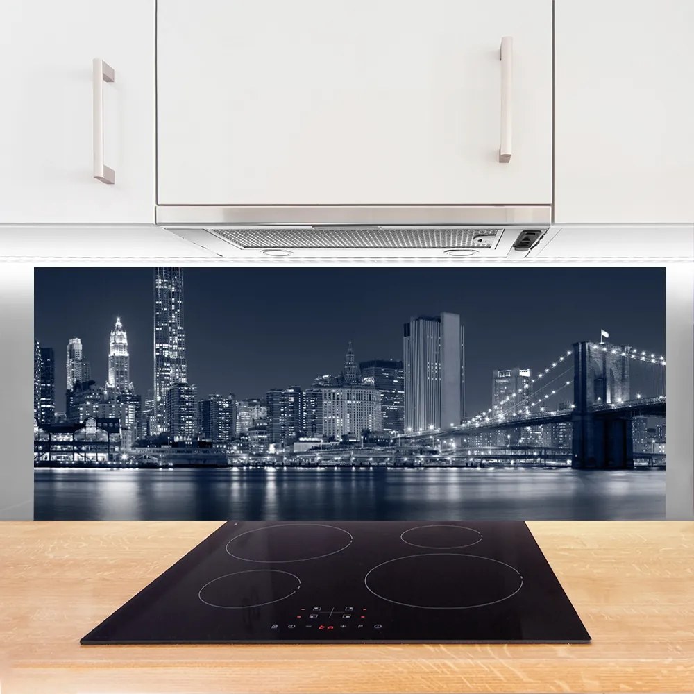 Panel Szklany do Kuchni Most Nad Miejską Rzeką