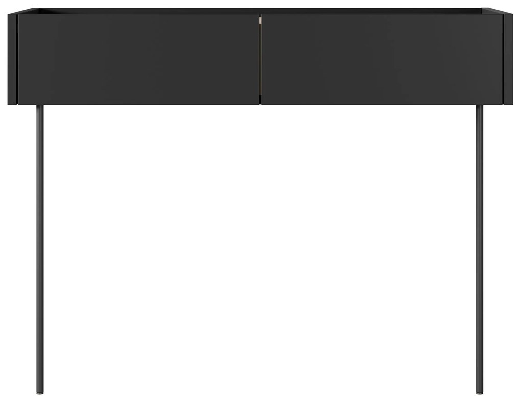 Toaletka Desin 100 cm z szufladami i metalowymi nogami - czarny mat / dąb nagano