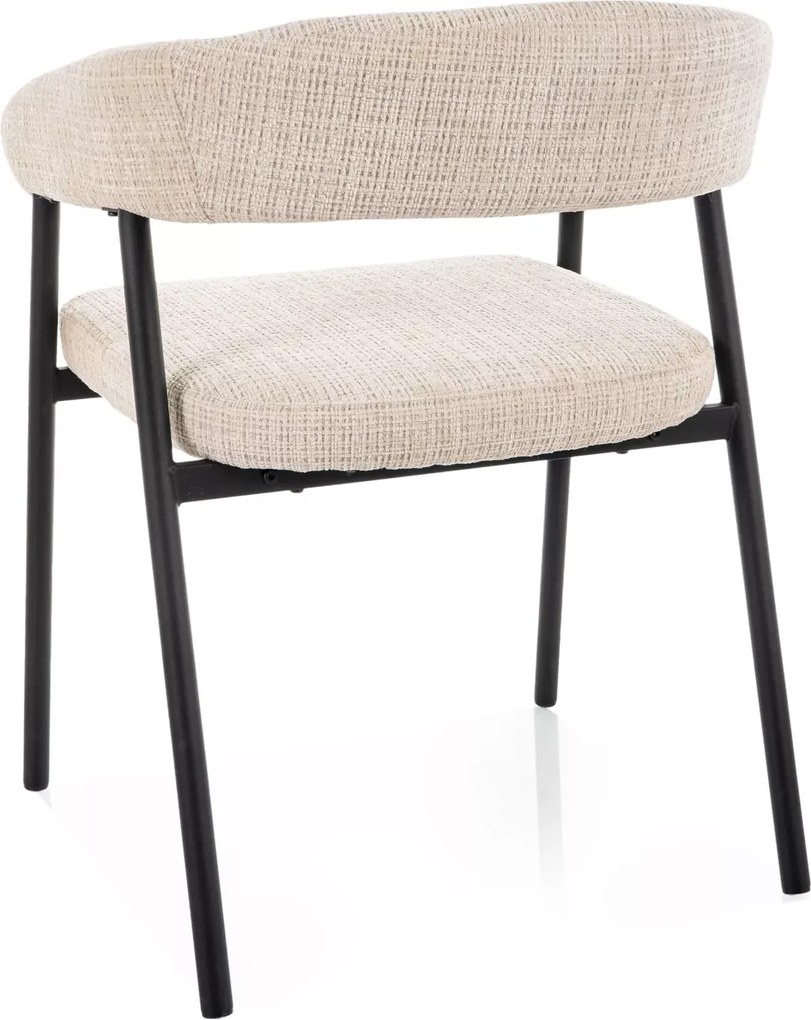 Krzesło do jadalni KATANA z czarnymi nogami, beżowe