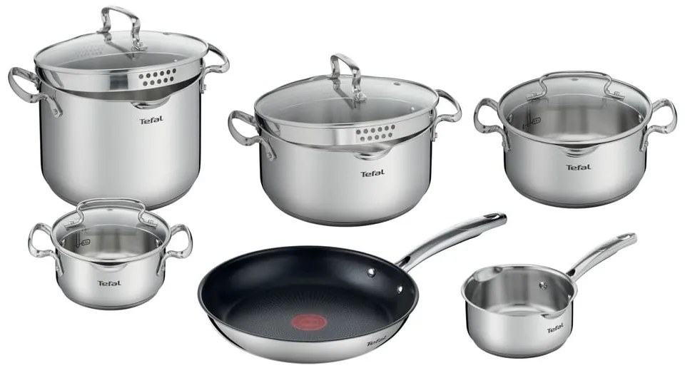 Zestaw garnków ze stali nierdzewnej 10 el. Duetto+ – Tefal