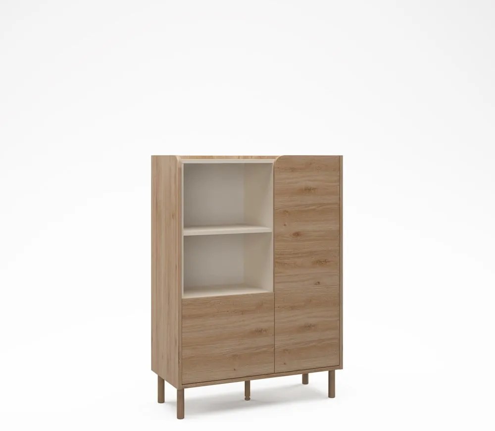 Szafka w dekorze dębu w naturalnym kolorze 90x125x40 cm Monza – Marckeric