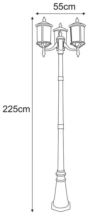 Czarna wysoka lampa stojąca do ogrodu - A448-Kimos