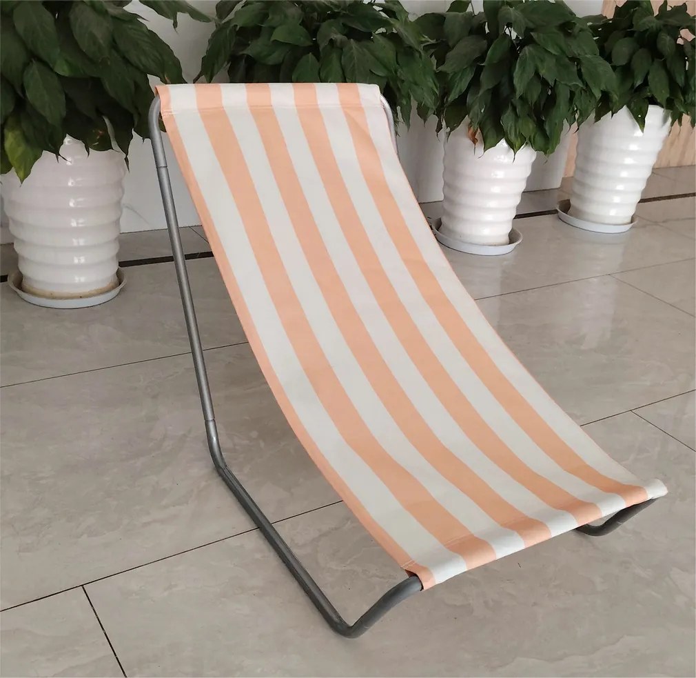 Składane leżak plażowy SAND, pomarańczowe paski
