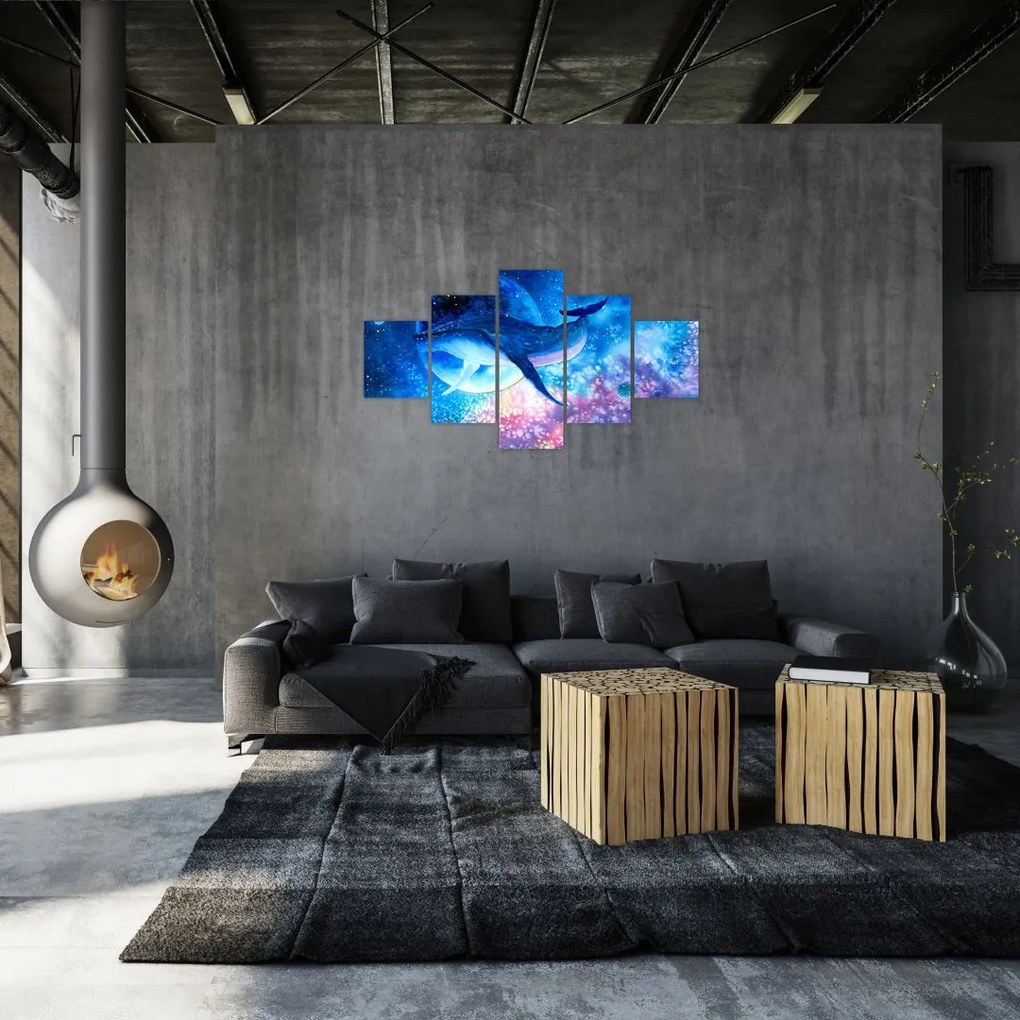 Obraz - Kosmiczny wieloryb (125x70 cm)