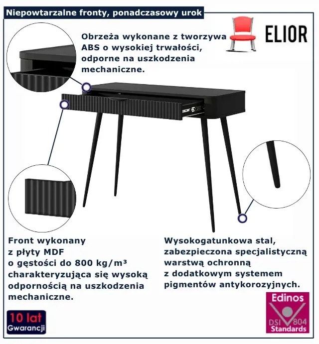 Czarna toaletka na nóżkach  P7-S94