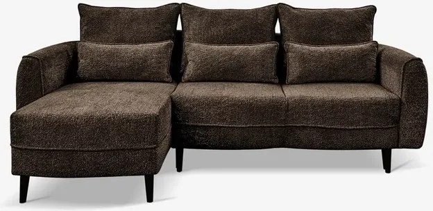 Narożnik z Funkcją Spania VELIO Rozkładany Mocca Boucle