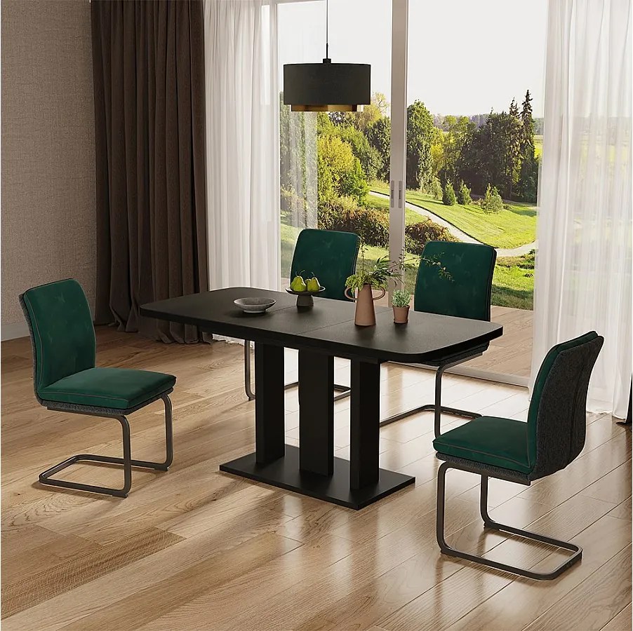 Stół jadalny czarny 120x80x77.3 fenaro