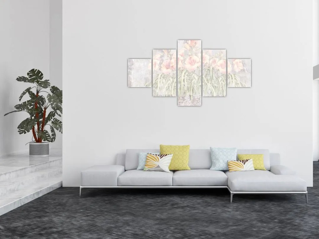 Obraz - Freska lilii (125x70 cm)
