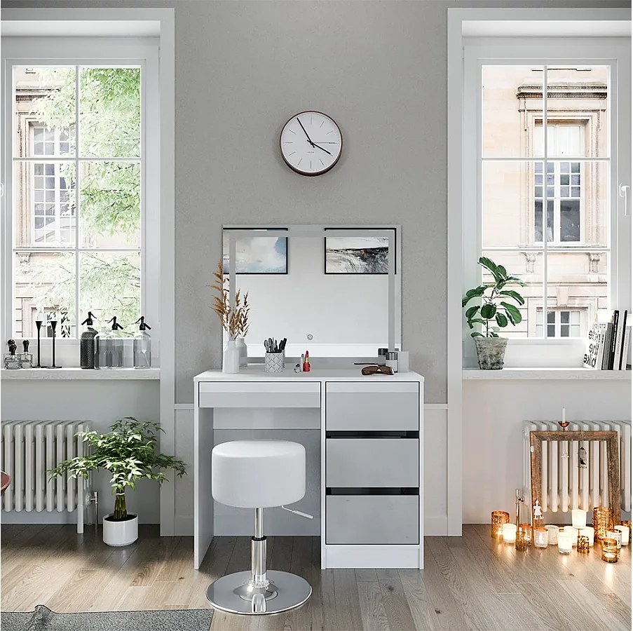 Stół do toalety biały 90x40x75 sherry