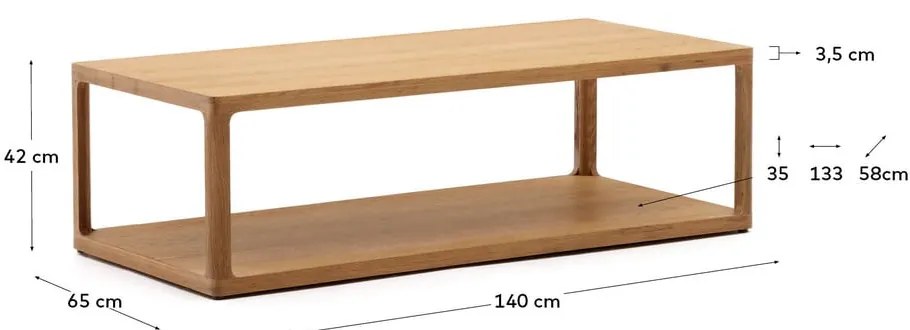 Stolik w dekorze dębu 65x140 cm Maymai – Kave Home