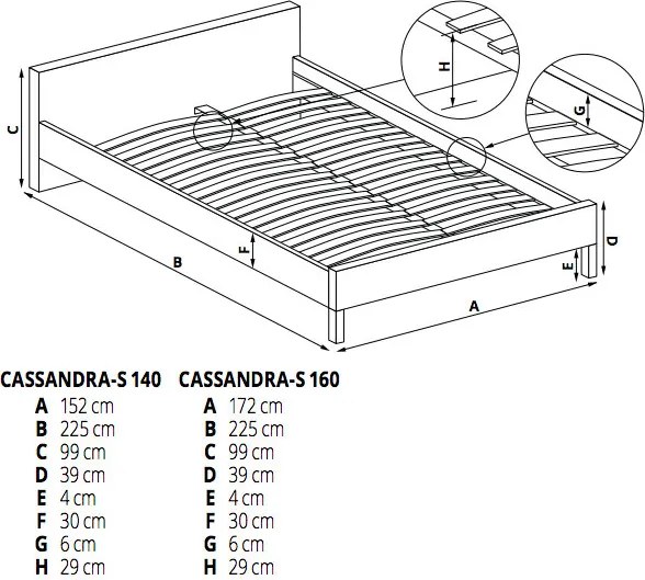 Łóżko z zagłówkiem i szufladami Cassandra S 160