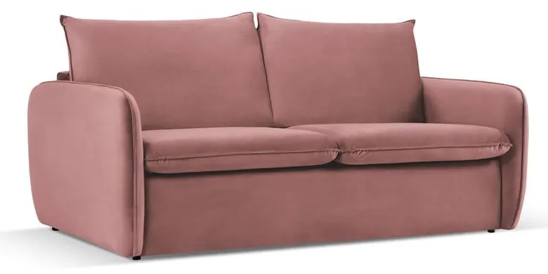 Różowa aksamitna rozkładana sofa 194 cm Vienna – Cosmopolitan Design