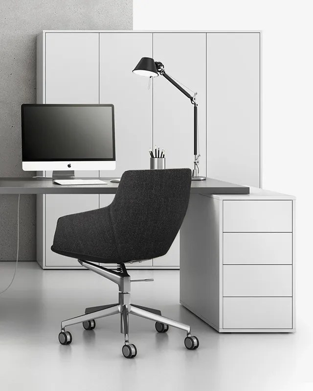 Kontener biurowy BLOCK, 400 x 800 x 710 mm, 4 szuflady, biały