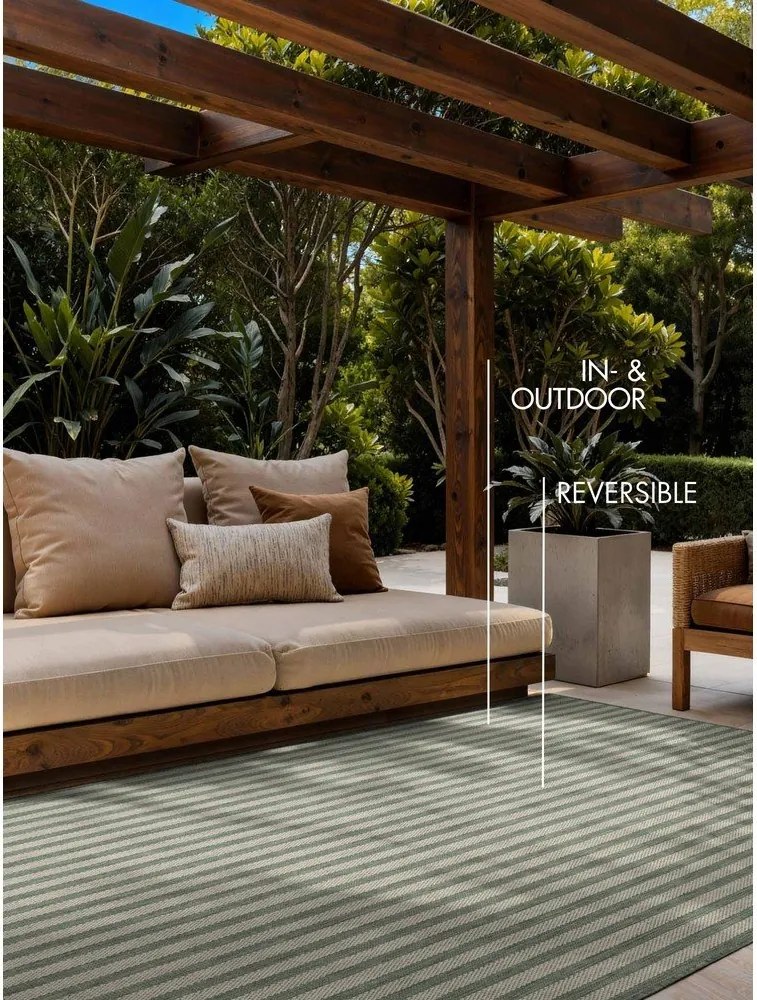 Zielony/kremowy dywan odpowiedni na zewnątrz 120x170 cm Haringey Linley – Ted Baker