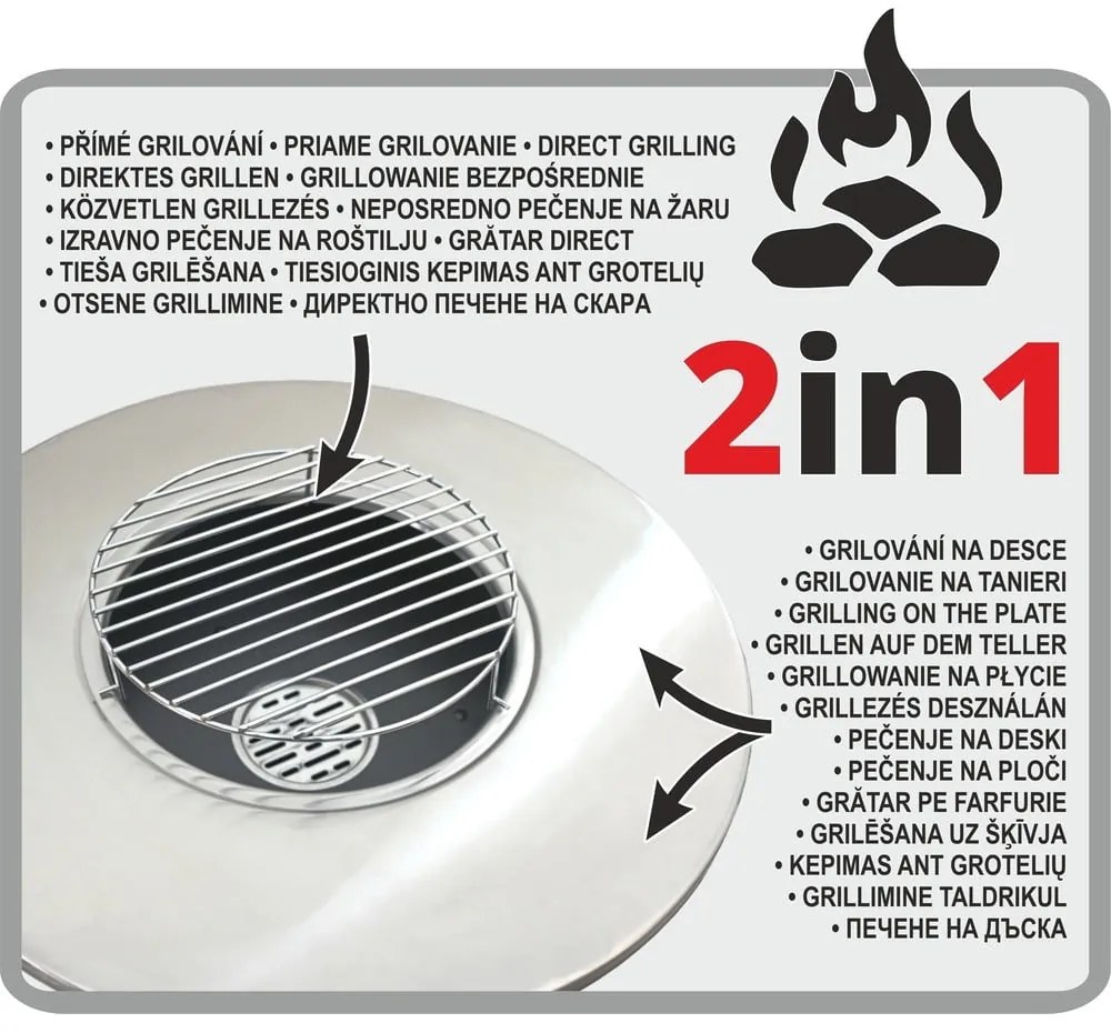 Grill na węgiel drzewny ø 58,5 cm Plancha Moon – Cattara