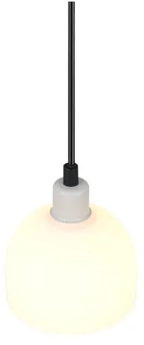 Biała lampa wisząca ze szklanym kloszem ø 12 cm Molly – Trio