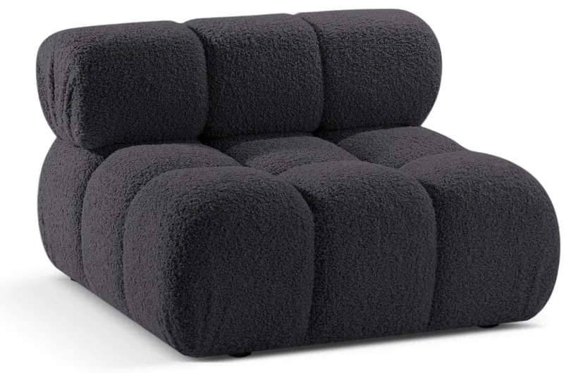 Antracytowy moduł sofy z materiału bouclé (moduł środkowy) Bellis – Micadoni Home