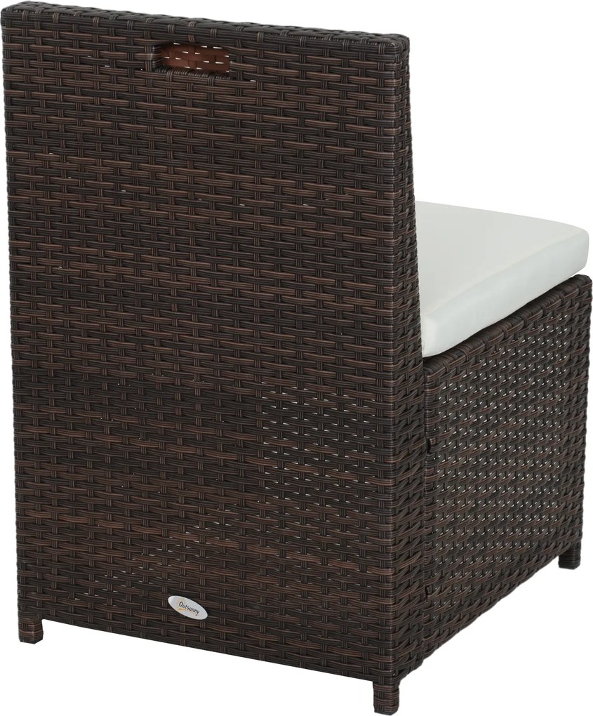 Outsunny Meble Ogrodowe Polirattanowe 5 Części Zestaw Brązowy Khaki Komfort i Styl 120x69x77.5 cm | Aosom PL