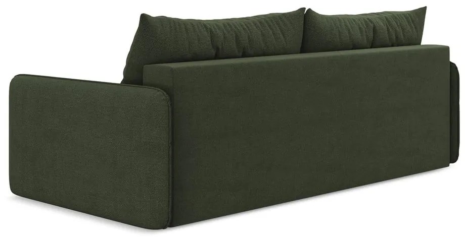 Zielona rozkładana/ze schowkiem sofa 216 cm Nanea – Makamii