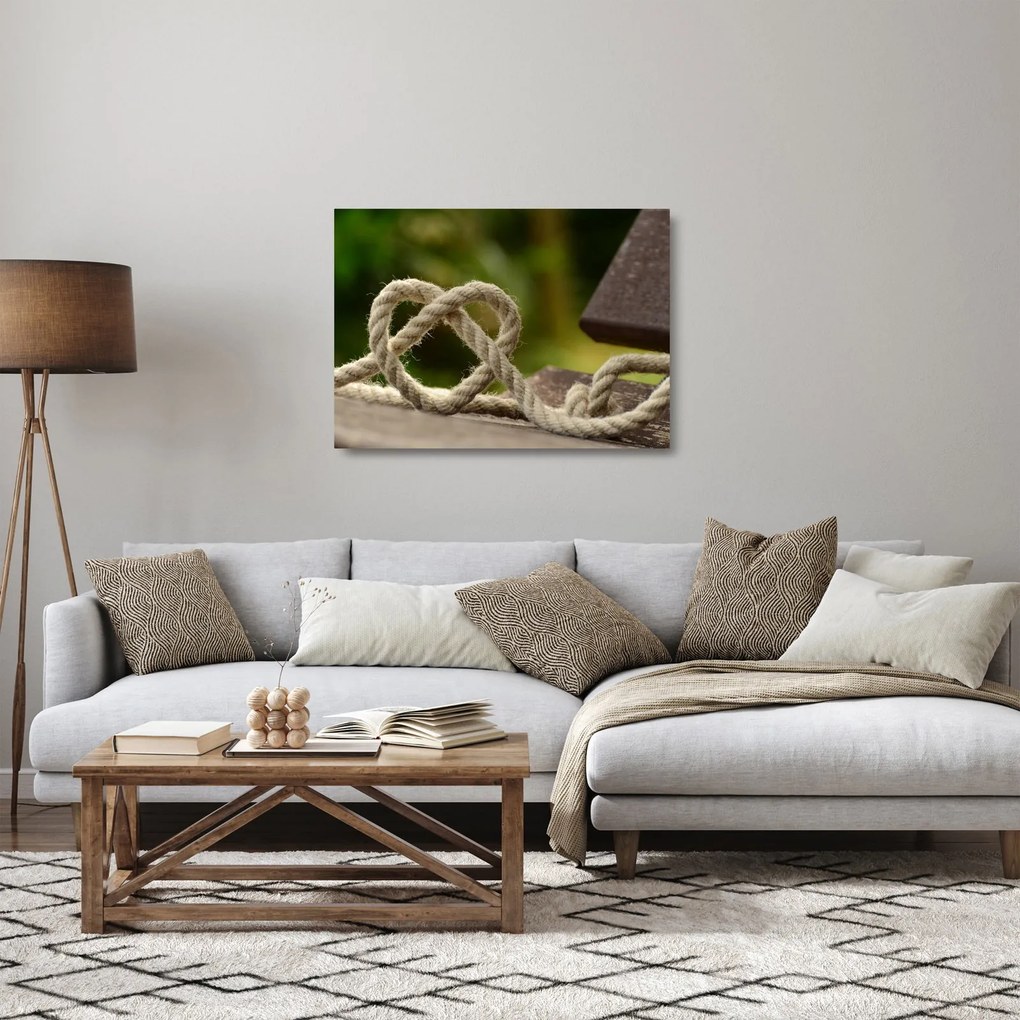 Obraz na szkle - serce z liny (70x50 cm)