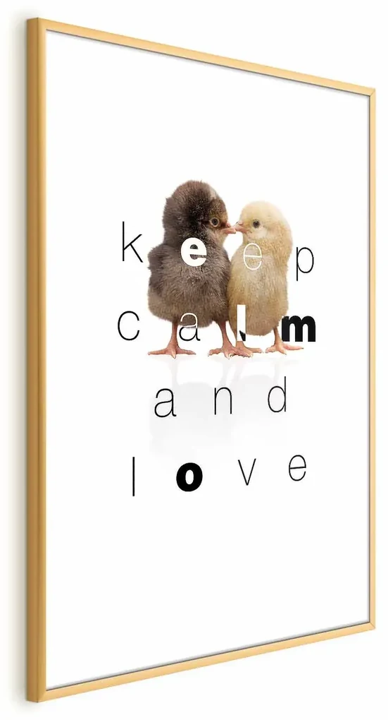 Plakat Keep Calm 21x30 cm z ramą złotą z marginesem ARTGEIST B