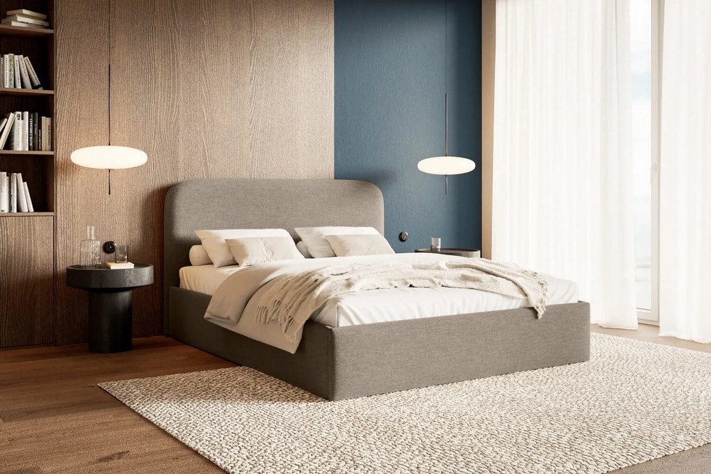Łóżko Pure 160x200, tkanina WIND 11, stelaż metalowy (bezmateraca)