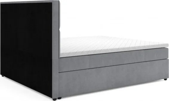 Jasnoszare łóżko boxspring ze schowkiem 200x200 cm Flip – Ropez