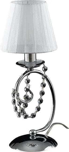 Magda Chromowana lampa stołowa z żelaza 1 światło z abażurem H.27 Ø13 BL146-LT-CR-PAR