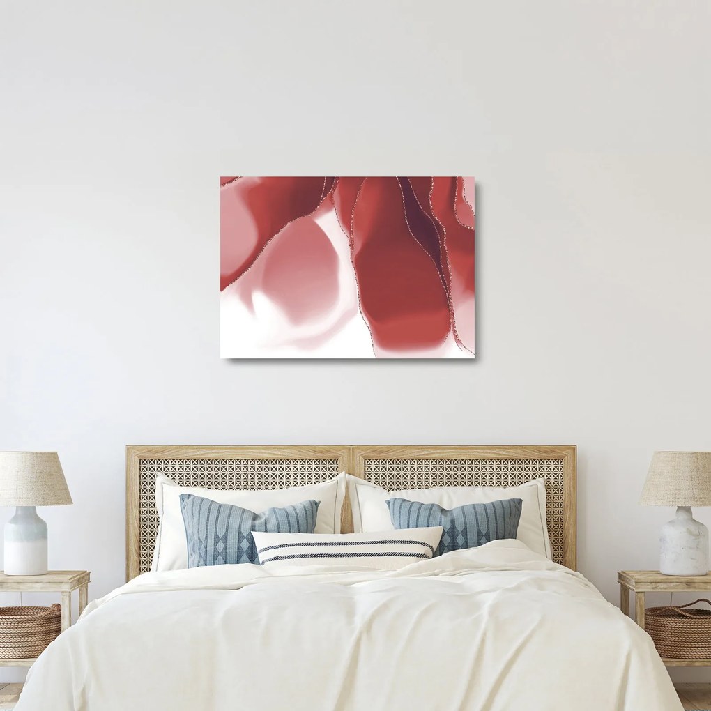 Obraz na szkle - Czerwony abstrakcyjny kwiat N⁰3 (70x50 cm)