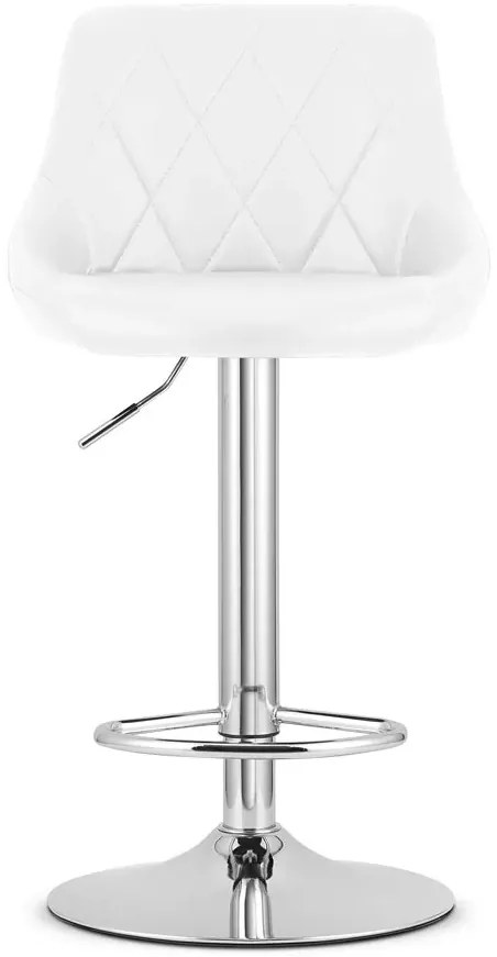 Biały chromowany hoker tapicerowany ekoskórą z oparciem Z6-E22