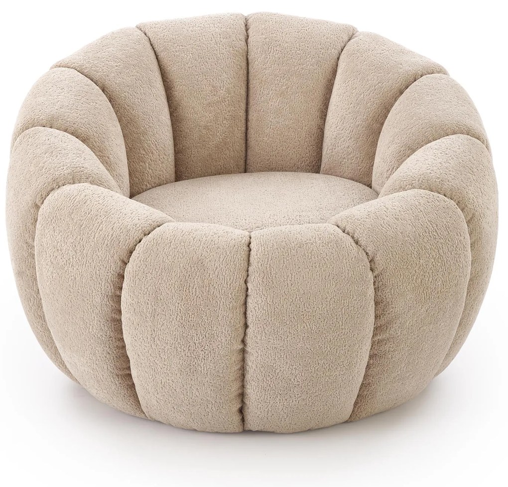 GASPAR 2 fotel wypoczynkowy siedzisko beżowy komfortowy tkanina pufa