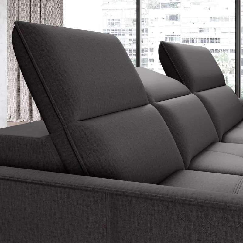 Narożnik MURILLO S Mini z elektryczną regulacją siedziska Prawostronny w tkaninie VOGUE 16 WERSAL