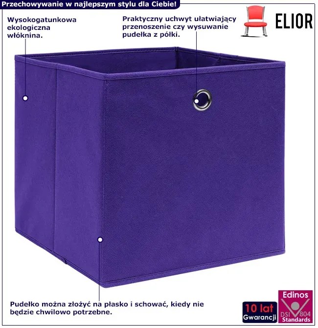 Komplet 4 fioletowych pudelek do przechowywania - Levros 3X