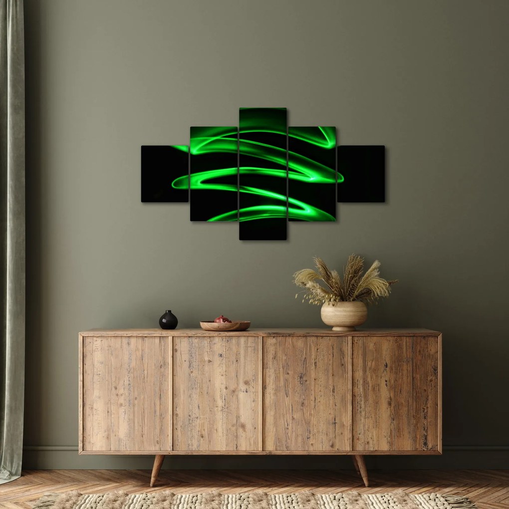 Obraz - neonowe fale (125x70 cm)