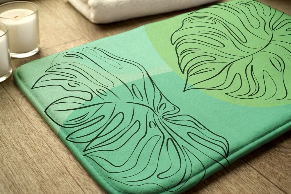 Dywanik łazienkowy antypoślizgowy Dywanik łazienkowy antypoślizgowy Monstera Liście