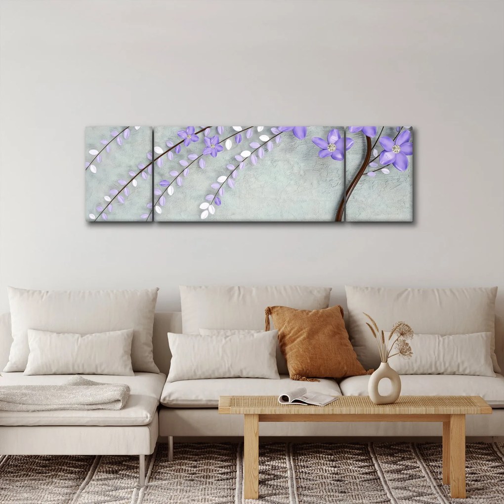 Obraz - Fioletowy deszcz (170x50 cm)
