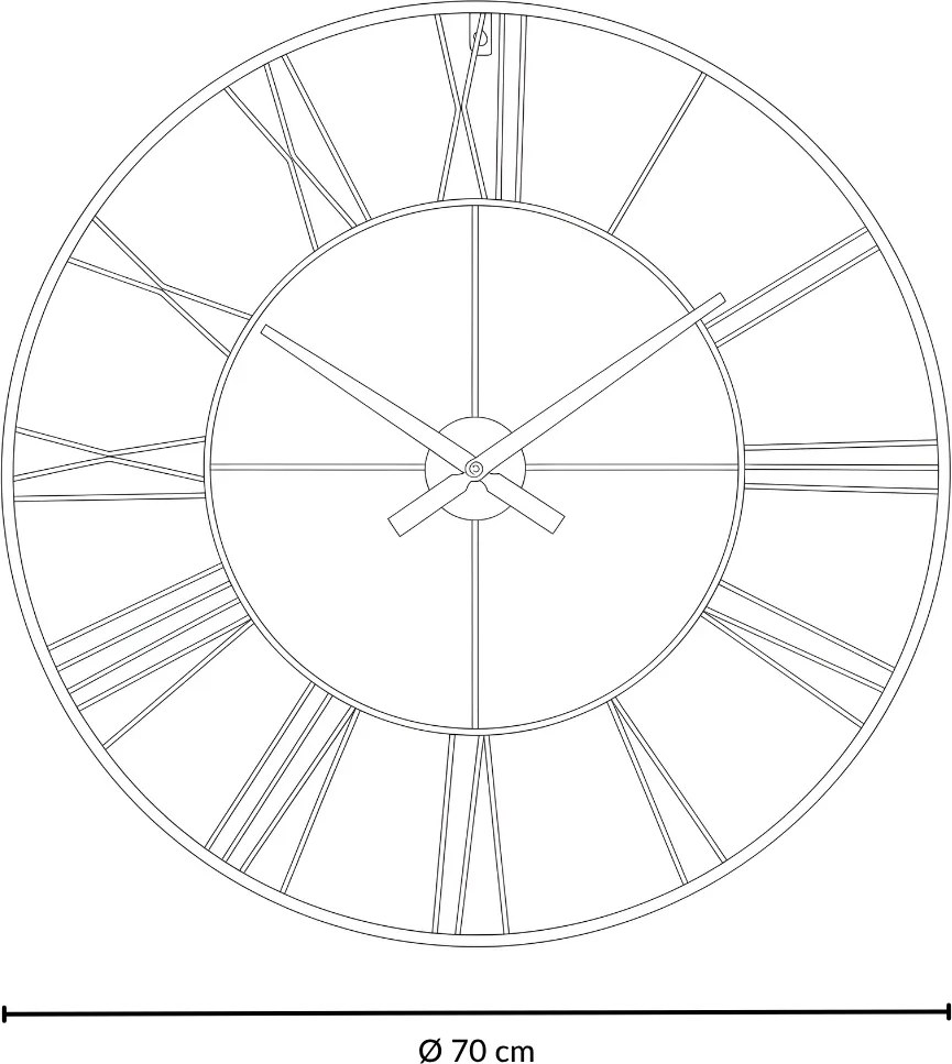 Zegar ścienny w stylu industrialnym ARATIO, Ø 70 cm