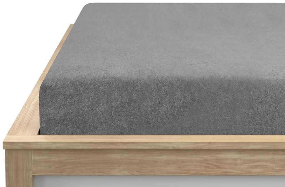 PrzytulneMieszkanie.pl Prześcieradło Frotte EXCLUSIVE jasnoszare 90 x 200 cm